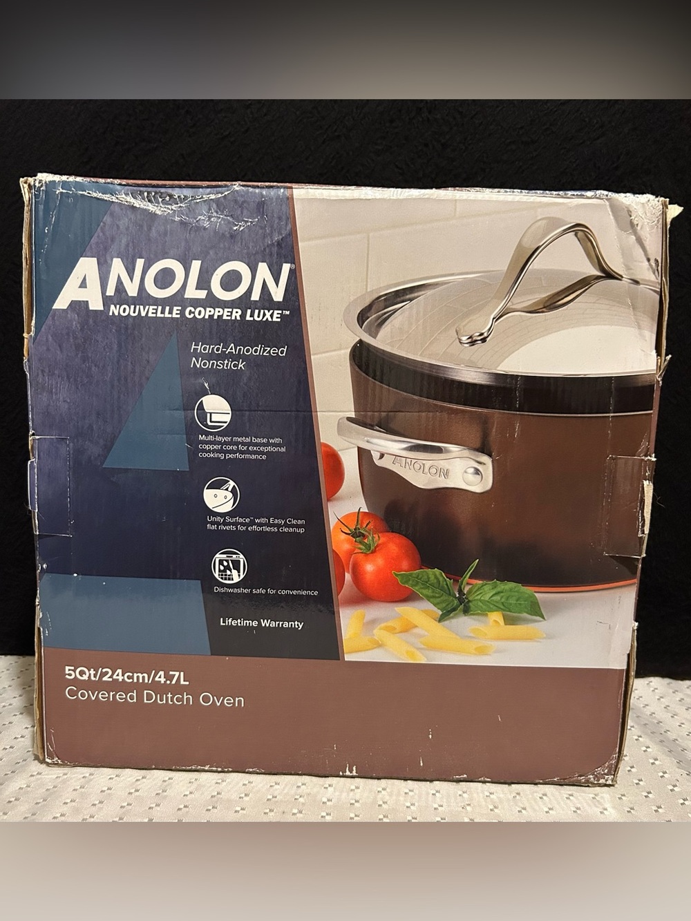 Anolon Nouvelle Copper Luxe 5qt Dutch Oven with Lid Brand New In Box